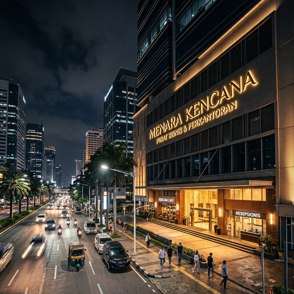 Signage gedung perkantoran galvanis cat duco gold Surabaya - reklame profesional